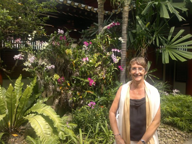 Sur la terrasse du Buddha Tooth Relic Temple