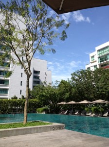 Retour du bleu à la piscine