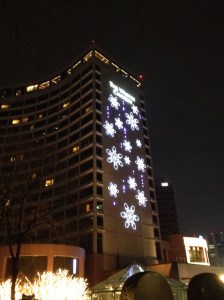 Les fleurs de la façade du Westin